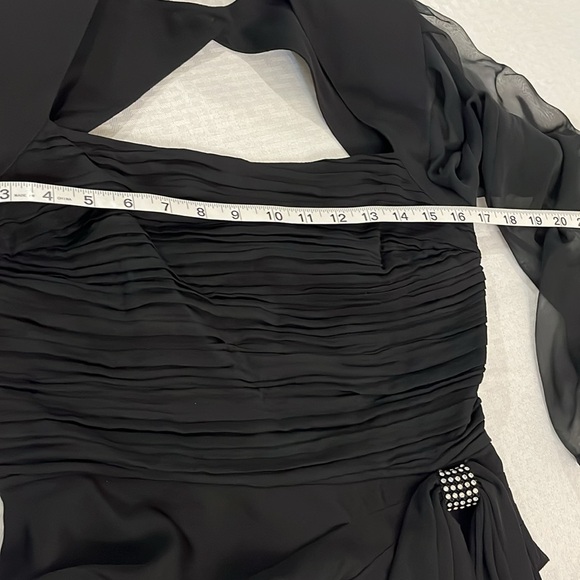 BB/Collections Classy Vintage Cocktail Dress Sz 8. Sheer Sleeves. Keyhole back - Picture 5 of 16